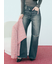 【WEB限定00サイズ】ステップウエストワイドデニムパンツ