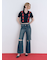 【WEB限定00サイズ】ステップウエストワイドデニムパンツ