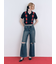 【WEB限定00サイズ】ステップウエストワイドデニムパンツ