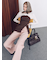 【WEB限定00サイズ】ステップウエストワイドデニムパンツ