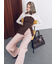【WEB限定00サイズ】ステップウエストワイドデニムパンツ