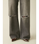 【WEB限定00サイズ】ステップウエストワイドデニムパンツ