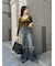 【WEB限定00サイズ】ステップウエストワイドデニムパンツ