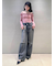 【WEB限定00サイズ】ステップウエストワイドデニムパンツ