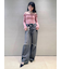 【WEB限定00サイズ】ステップウエストワイドデニムパンツ