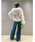 【WEB限定00サイズ】ステップウエストワイドデニムパンツ