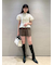 フリルレースアップブラウス