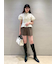 フリルレースアップブラウス