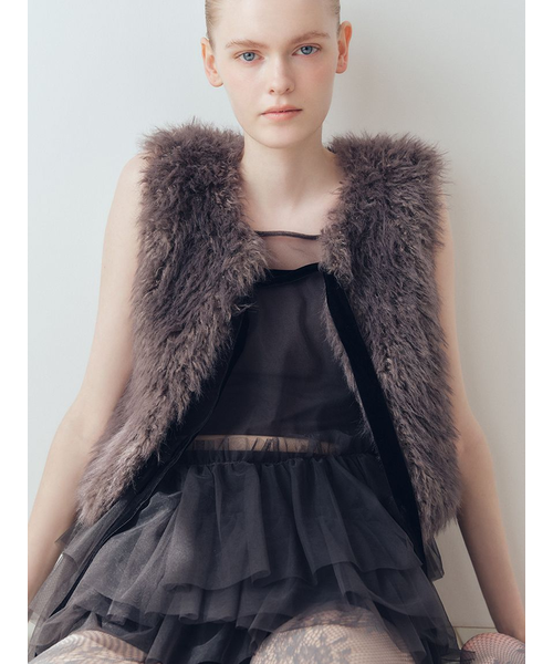 LILYBROWN ベロアリボンファーベスト ベロアリボンファーベスト(ベスト)｜アウター｜LILY BROWN（リリー