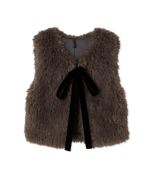 ベロアリボンファーベスト｜リリーブラウンの通販｜&mall（アンド