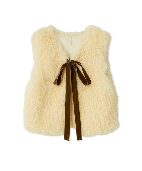 ベロアリボンファーベスト｜リリーブラウンの通販｜&mall（アンド