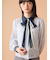 クラシカルパターンボウタイブラウス