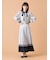 クラシカルパターンボウタイブラウス