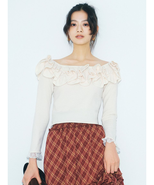 モールフリルニットトップス モールフリルニットトップス｜リリーブラウンの通販｜&mall（アンド