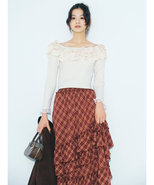 モールフリルニットトップス モールフリルニットトップス｜リリーブラウンの通販｜&mall（アンド