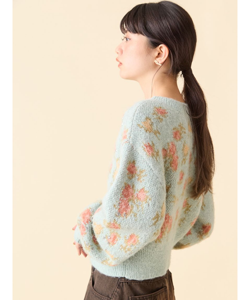 【LILY BROWN ×ANNA SUI】ジャガードビジューニットカーディガン LILY BROWN｜【LILY BROWN ×ANNA SUI】ジャガードビジューニット