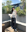 ベルト付きタックワイドパンツ