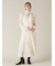 【WEB限定00サイズ】ボウタイ付きフリンジジャガードペプラムワンピース