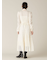 【WEB限定00サイズ】ボウタイ付きフリンジジャガードペプラムワンピース