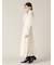 【WEB限定00サイズ】ボウタイ付きフリンジジャガードペプラムワンピース