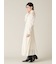 【WEB限定00サイズ】ボウタイ付きフリンジジャガードペプラムワンピース