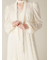 【WEB限定00サイズ】ボウタイ付きフリンジジャガードペプラムワンピース