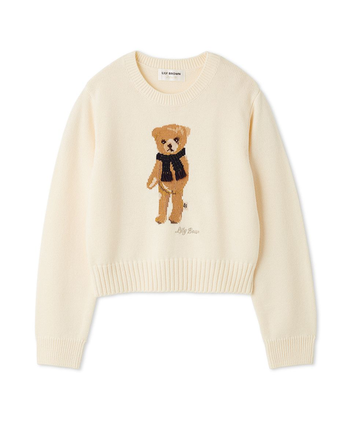 WEB・一部店舗限定カラー】Lily Bearフリンジマフラーニットトップス