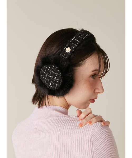 LILY BROWN×MARY QUANT】デイジーモチーフファーイヤーマフラー