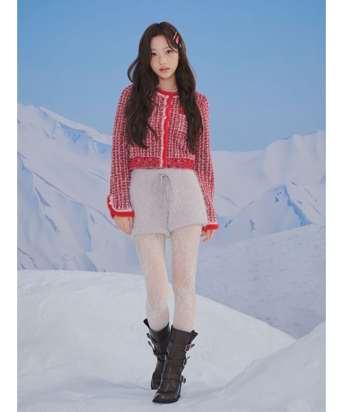 LILY BROWN×MARY QUANTデイジー釦ツイードニットジャケット LILY BROWN×MARY QUANT】デイジー釦ツイードニットジャケット