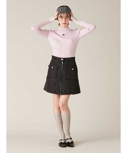 LILY BROWN×MARY QUANTデイジー刺繍ソフトリブニットトップス LILY BROWN×MARY QUANT】デイジー刺繍ソフトリブニットトップス