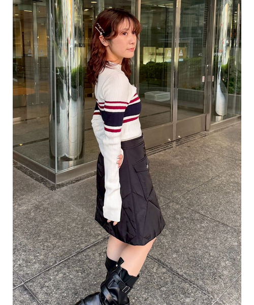 LILY BROWN×MARY QUANTデイジー刺繍ソフトリブニットトップス LILY BROWN×MARY QUANT】デイジー刺繍ソフトリブニットトップス