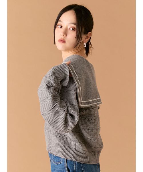 LILY BROWN クロシェカラーセーラーニット クロシェカラーセーラー