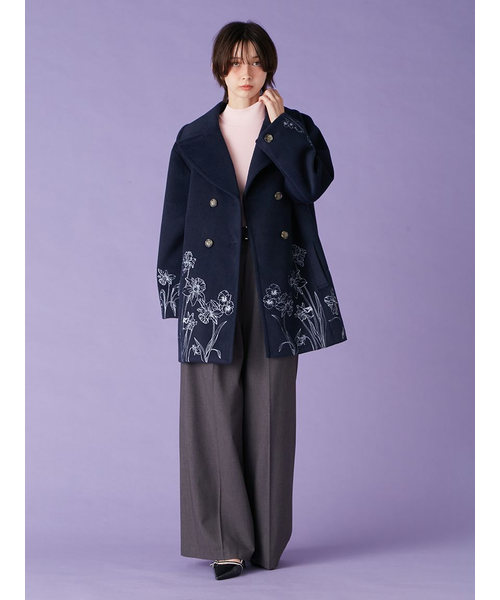 エンブロイダリーコクーンコート｜リリーブラウンの通販｜&mall