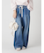 【WEB限定00サイズ】ワイドレッグイージーデニムパンツ