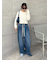 【WEB限定00サイズ】ワイドレッグイージーデニムパンツ