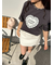 ハートモチーフプリントTシャツ