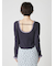 バックオープンヘンリーネックカットトップス
