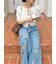 [L.B CANDY STOCK]カットワークビジューデニムパンツ