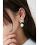[L.B CANDY STOCK]ビジューリボンパールピアス