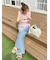 【WEB限定カラー】シャーリングレイヤーフリルトップス