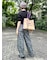 【LILY BROWN×ANNA SUI】バタフライワイドデニムパンツ