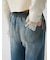 【WEB限定00サイズ】ドレープヘムイージーデニムパンツ