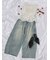 【WEB限定00サイズ】タックワイドクラシックデニムパンツ