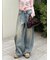 【WEB限定00サイズ】タックワイドクラシックデニムパンツ