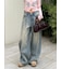 【WEB限定00サイズ】タックワイドクラシックデニムパンツ