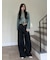 【WEB限定00サイズ】タックワイドクラシックデニムパンツ
