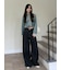 【WEB限定00サイズ】タックワイドクラシックデニムパンツ