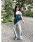 【WEB限定00サイズ】タックワイドクラシックデニムパンツ