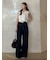 【WEB限定00サイズ】タックワイドクラシックデニムパンツ