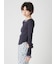 バックオープンヘンリーネックカットトップス